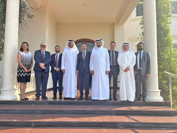 <p>German Ambassador-Designate Henning Simon hosted a lunch for senior media executives in Bahrain yesterday at his residence in Saar. He will also be hosting a reception tomorrow evening at the Sheraton Bahrain Hotel&rsquo;s Al Taj Ballroom to mark the 35th anniversary of German unity.</p>
<div class="explain-selected-button explain-selected-circle"></div>